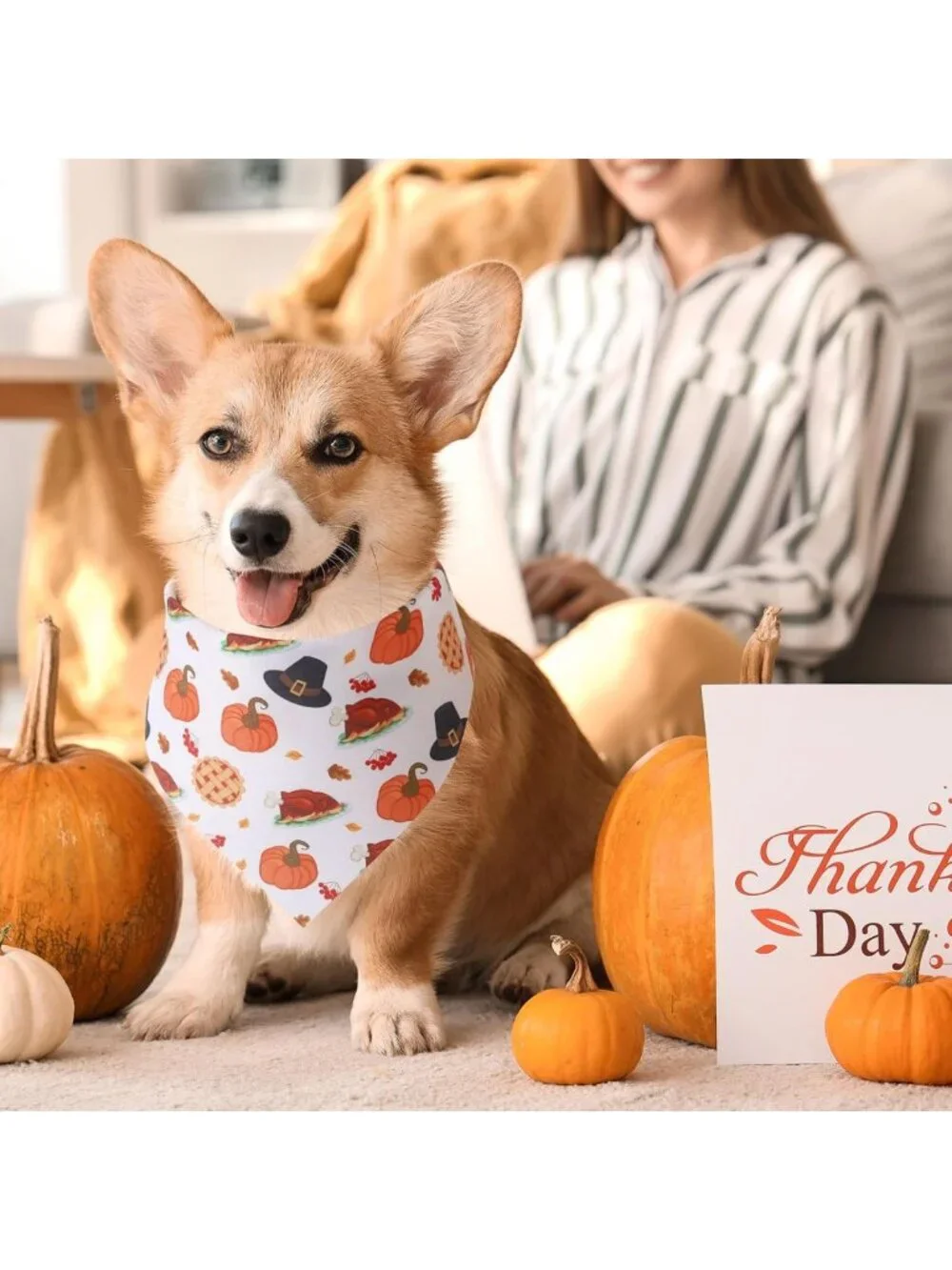 100 Pcs Fall Dog Bandanas - Adjustable Washable Autumn Scarves for Pets
